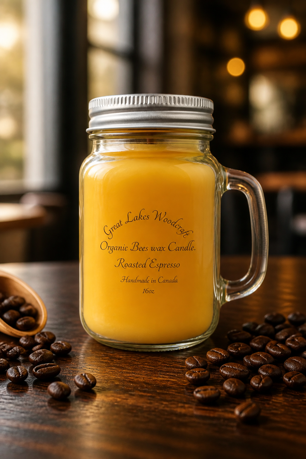 Roasted Espresso 16 oz beeswax candle