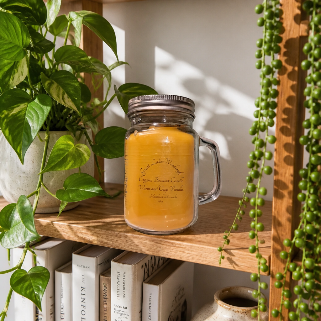 Warm and cozy Vanilla 16 oz beeswax candle